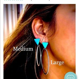 Turquoise Tuesday twist again hoops. Size large! Brand new. Worn maybe once